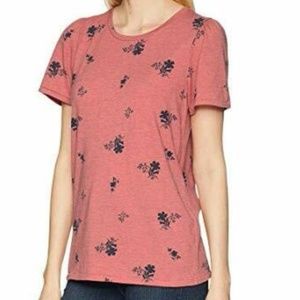 Lucky Brand Short Sleeve Tee Shirt Pink Floral